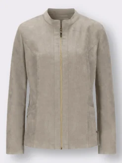 Blazer aus Veloursleder-Imitat
