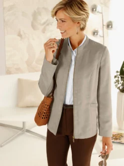 Blazer aus Veloursleder-Imitat