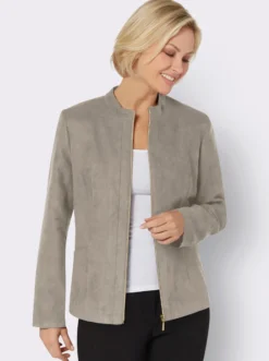 Blazer aus Veloursleder-Imitat
