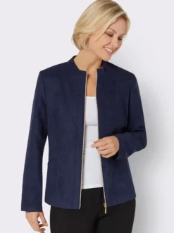 Blazer aus Veloursleder-Imitat