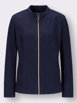 Blazer aus Veloursleder-Imitat