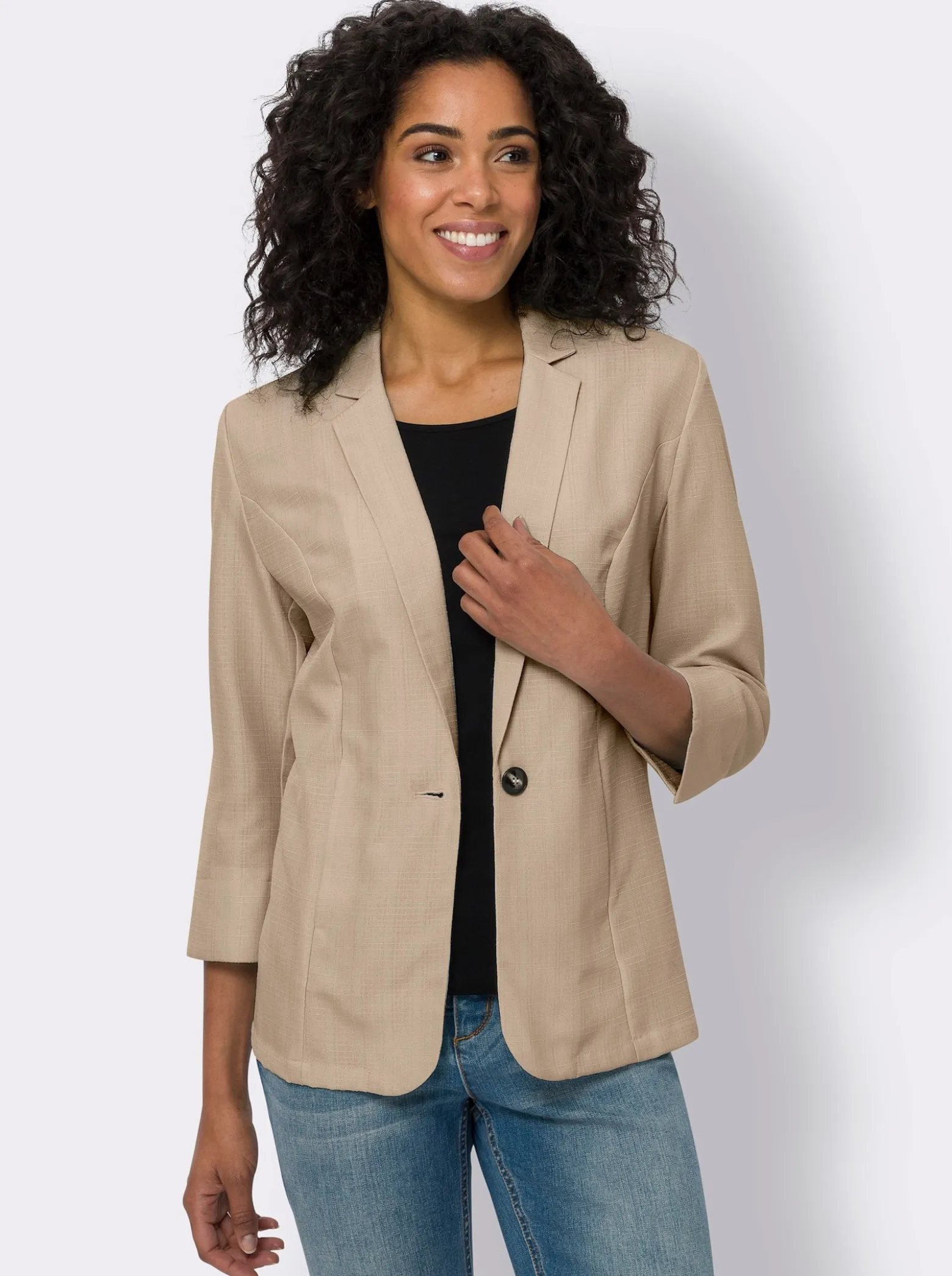Blazer in Leinen-Optik