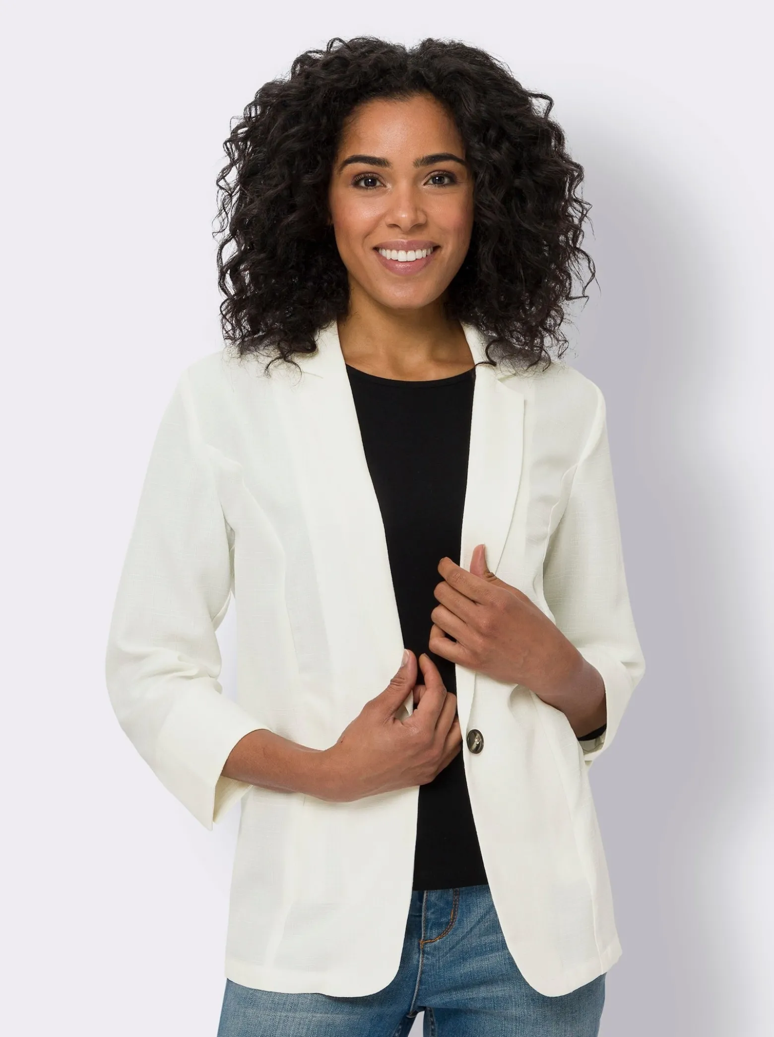 Blazer in Leinen-Optik