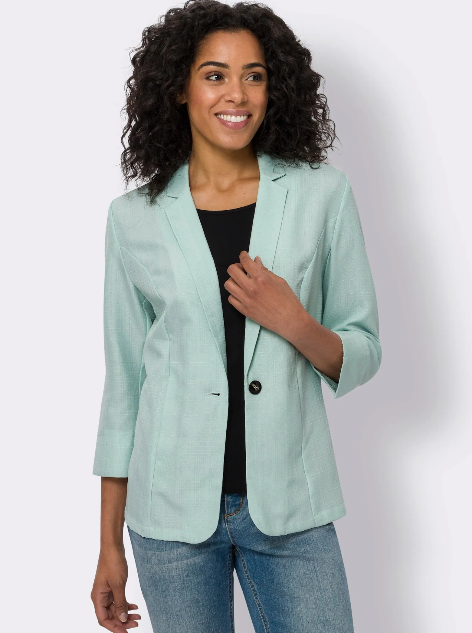 Blazer in Leinen-Optik