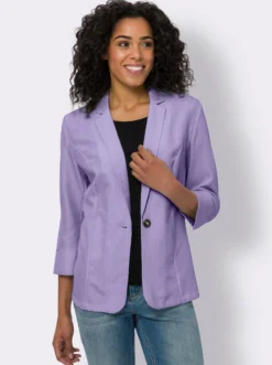 Blazer in Leinen-Optik