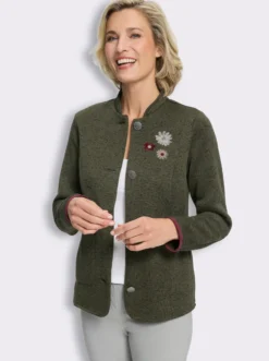 Blazer mit Blüten-Stickerei