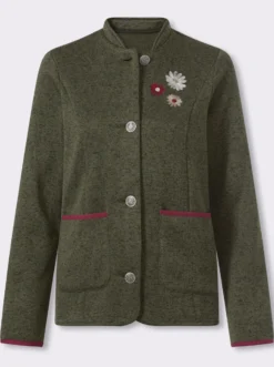 Blazer mit Blüten-Stickerei