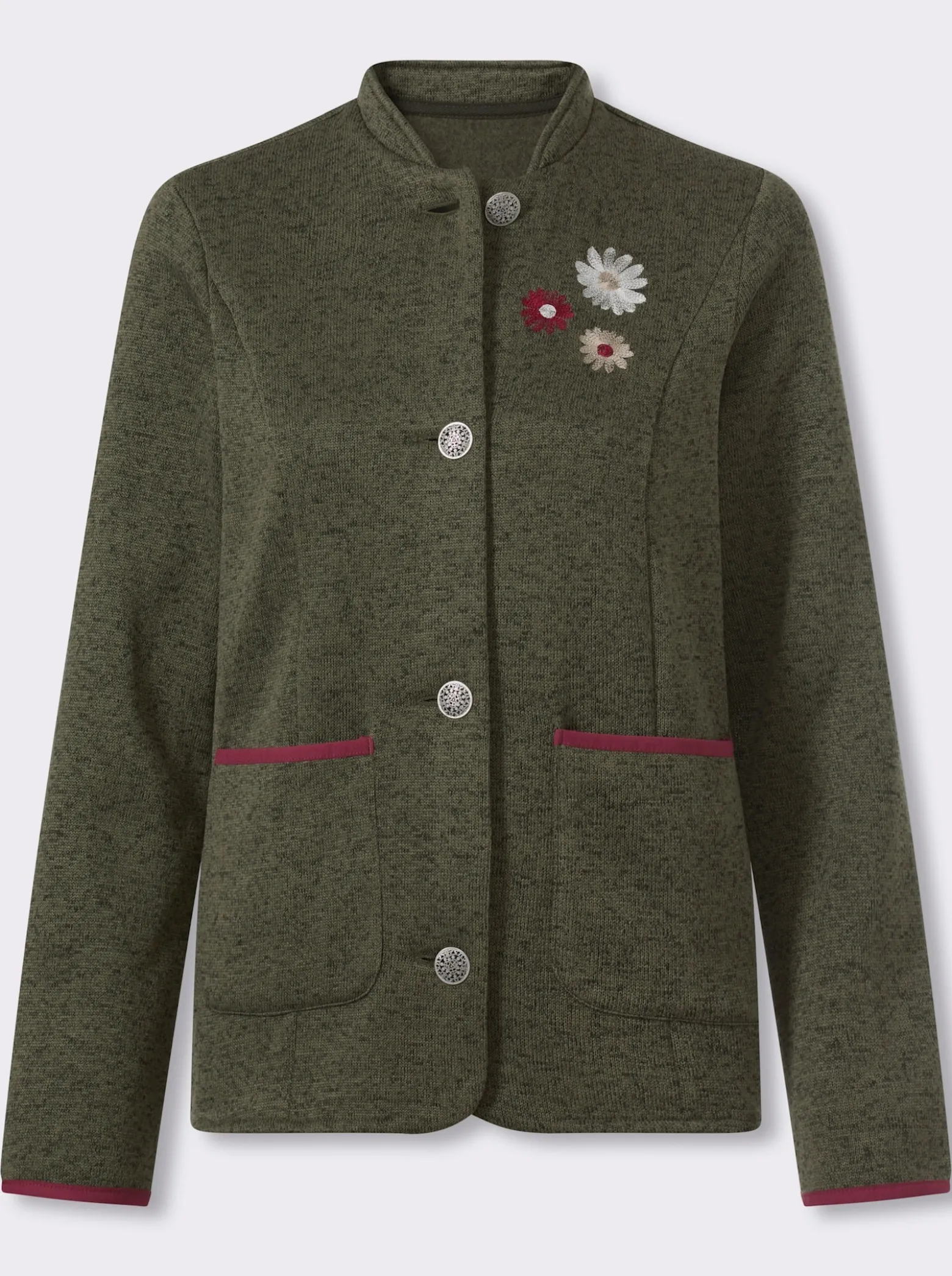 Blazer mit Blüten-Stickerei