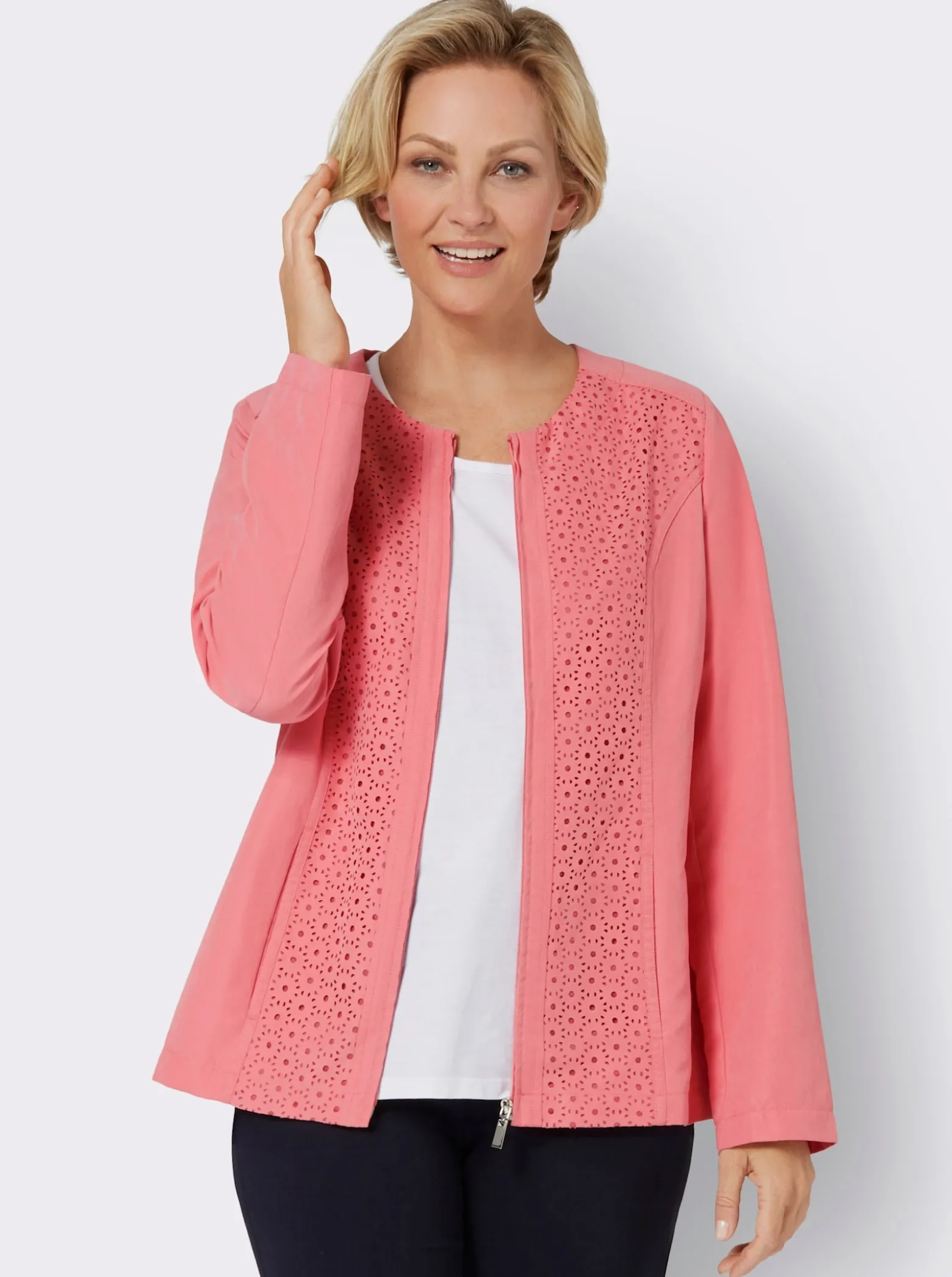 Blazer mit Lochmuster