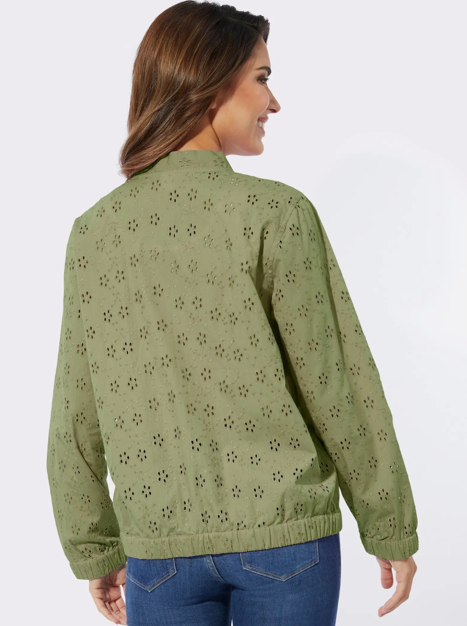 Blazer mit Lochstickerei