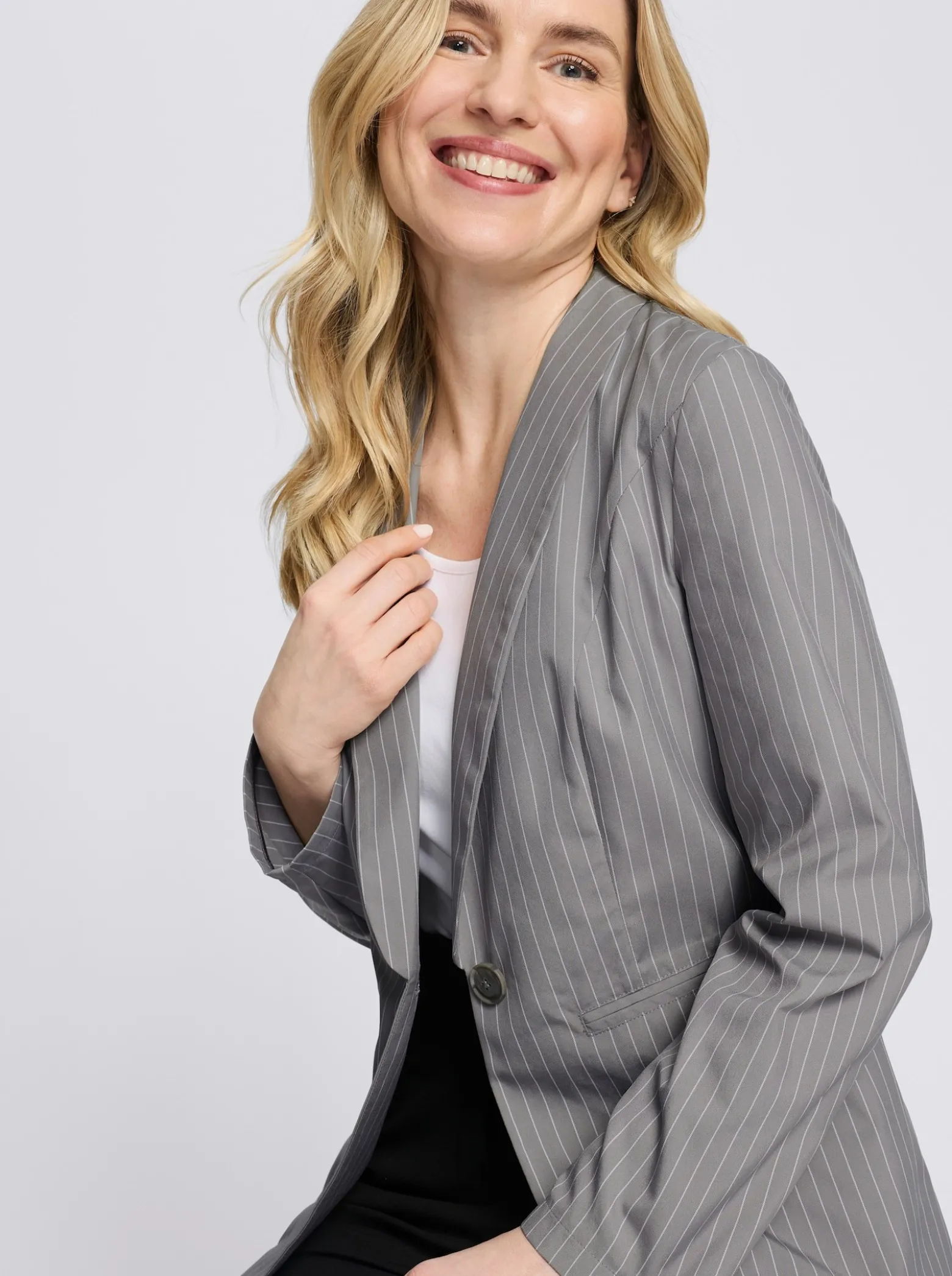 Blazer mit Nadelstreifen