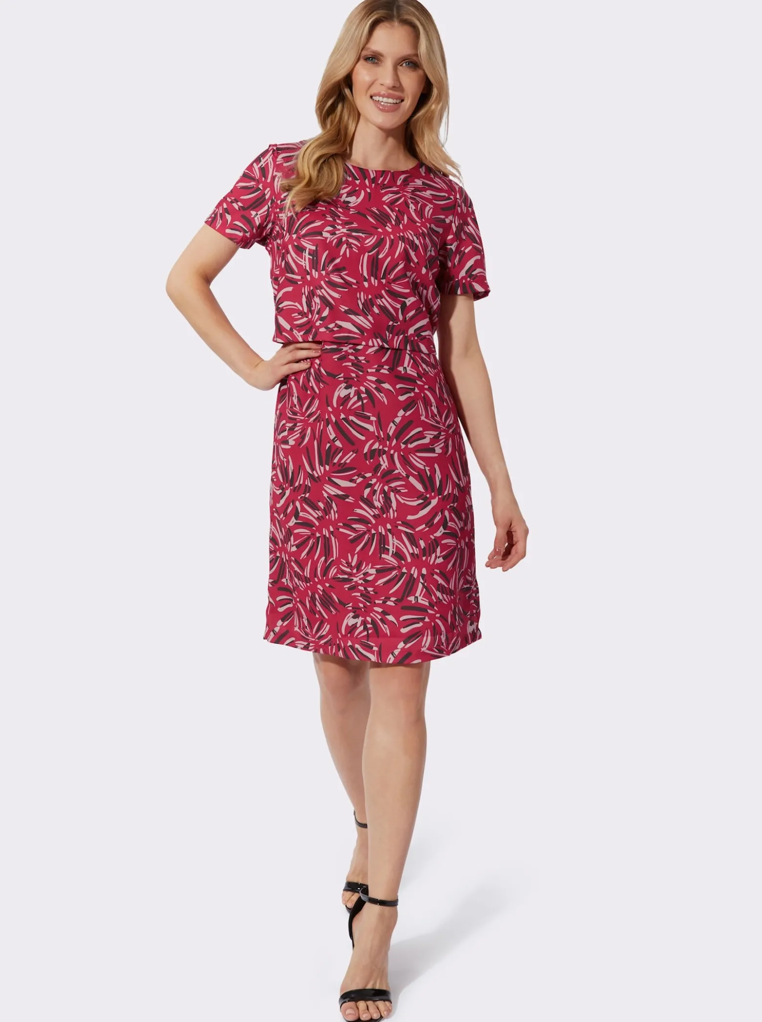 Bleistiftkleid in 2-in-1-Optik
