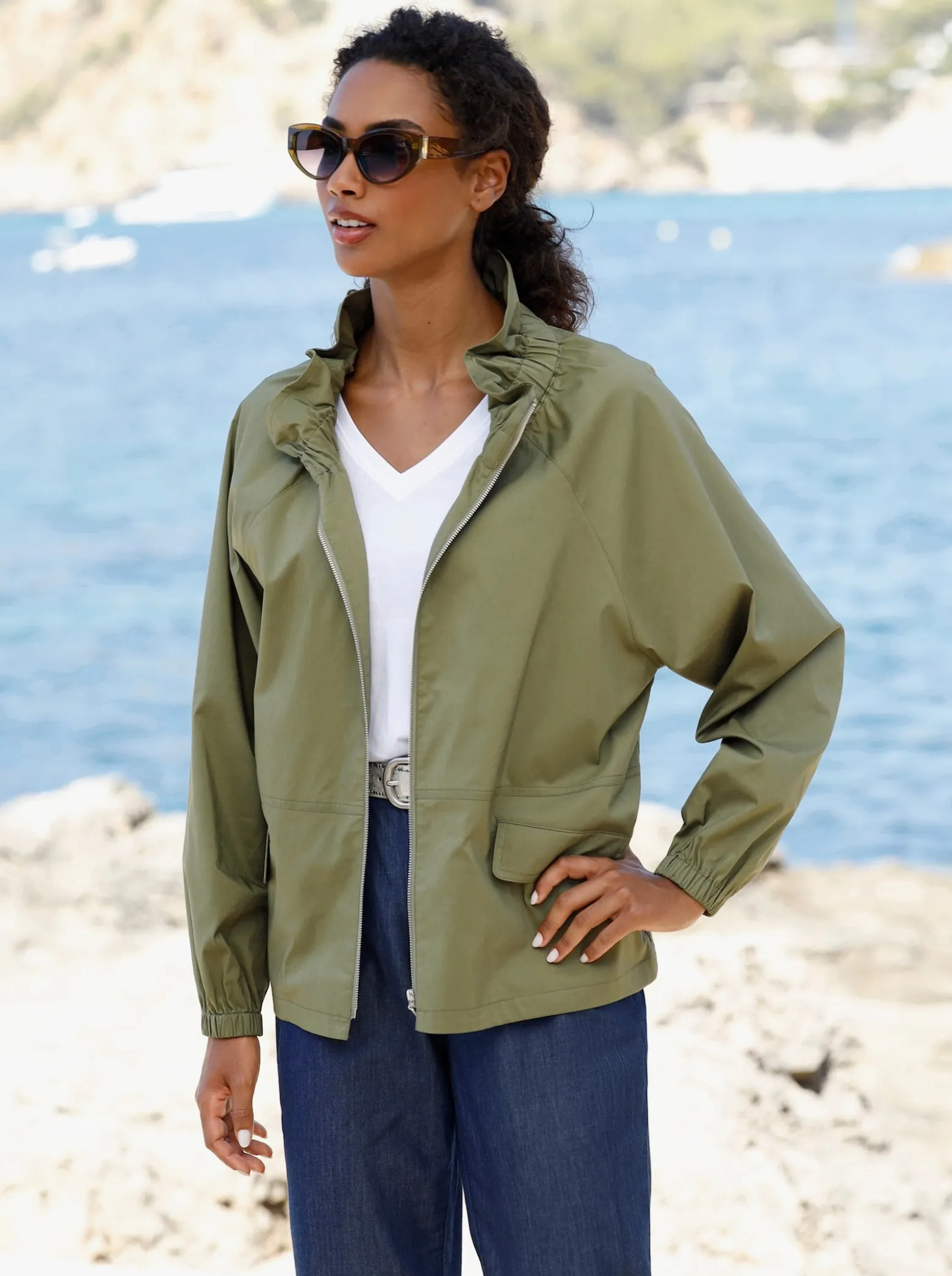 Blusenjacke mit Stehkragen