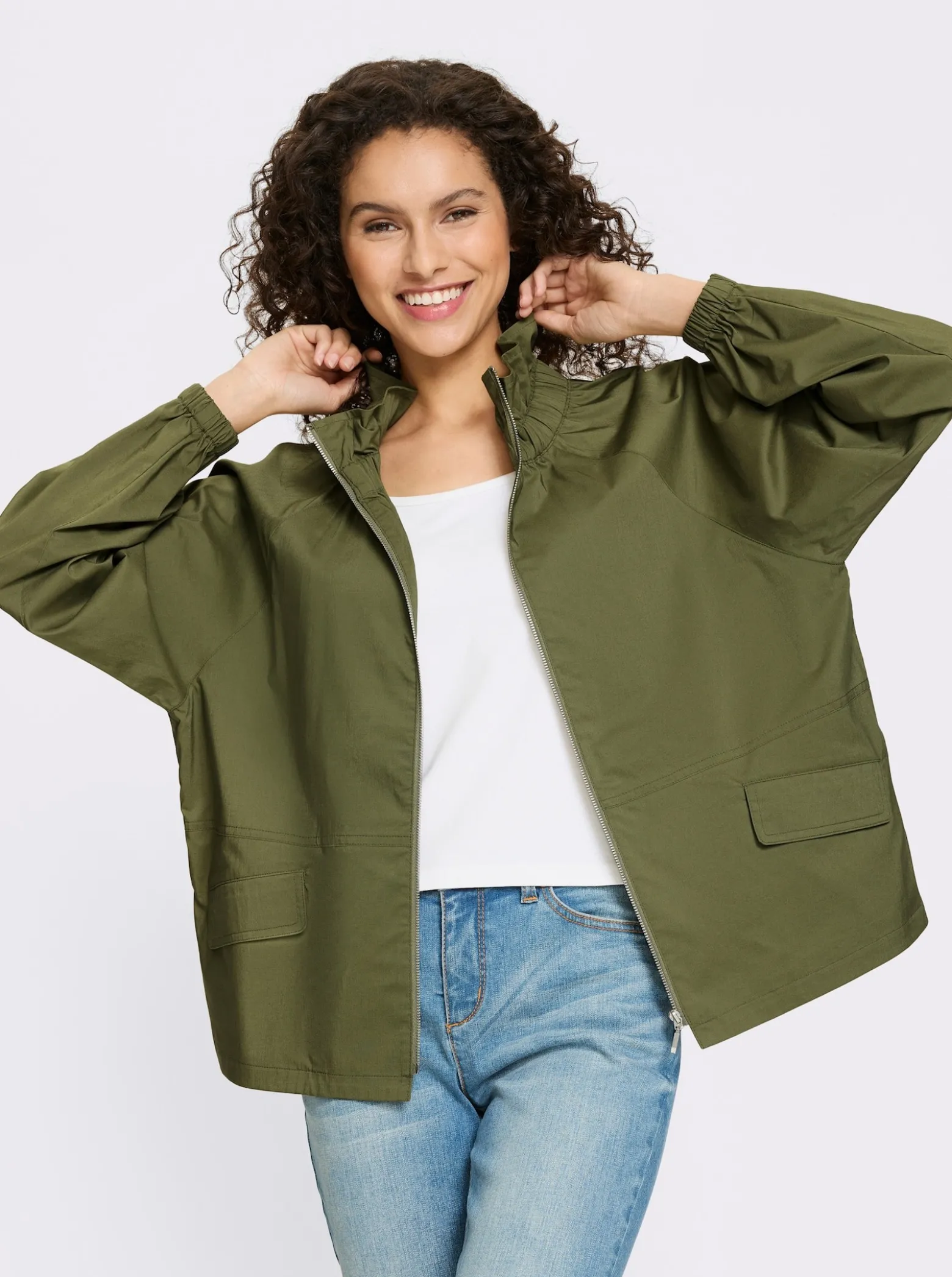 Blusenjacke mit Stehkragen
