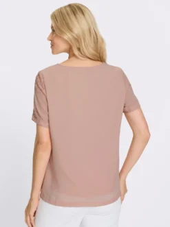 Blusenshirt mit Blüten-Applikationen