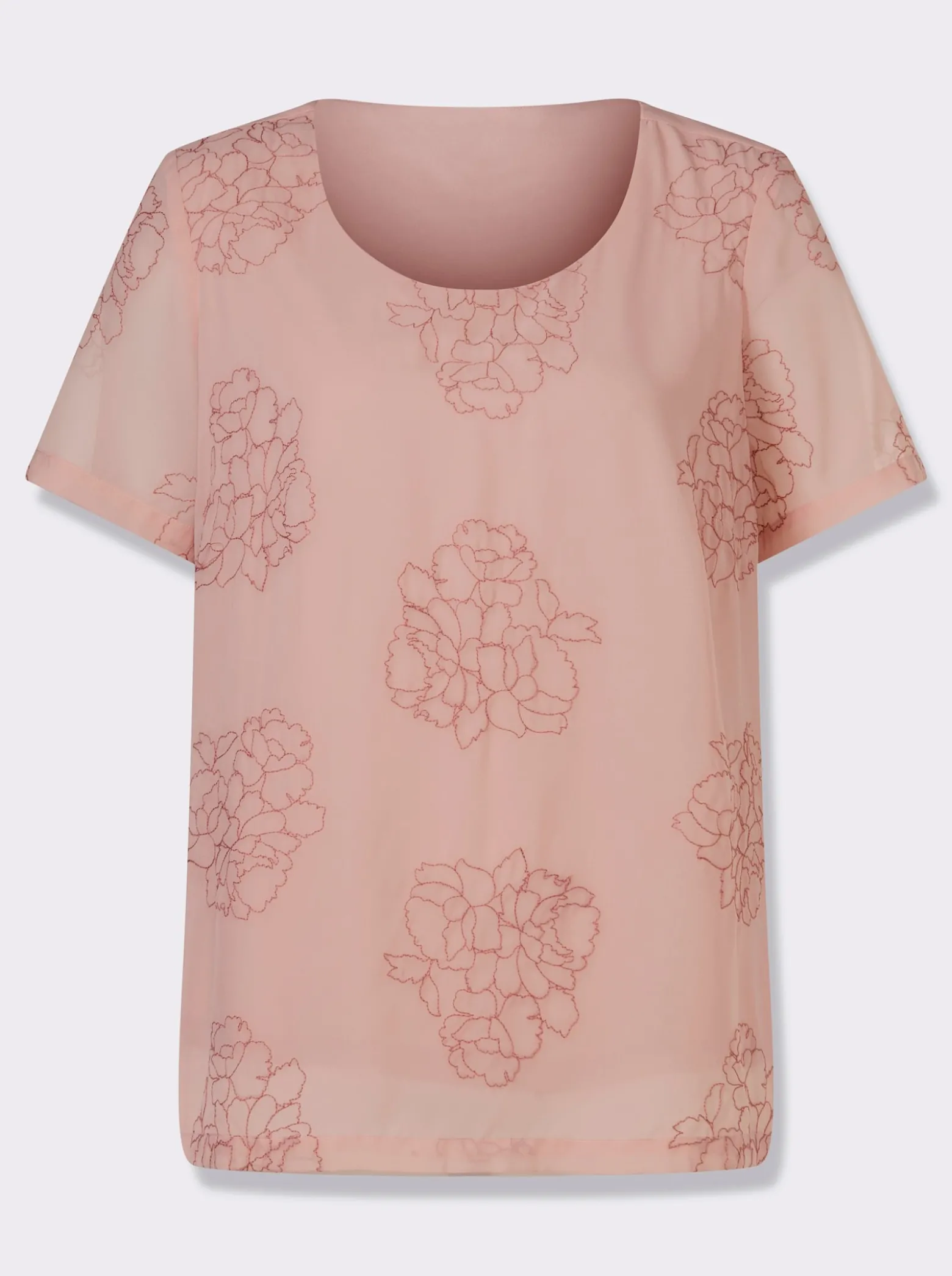 Blusenshirt mit Blüten-Applikationen