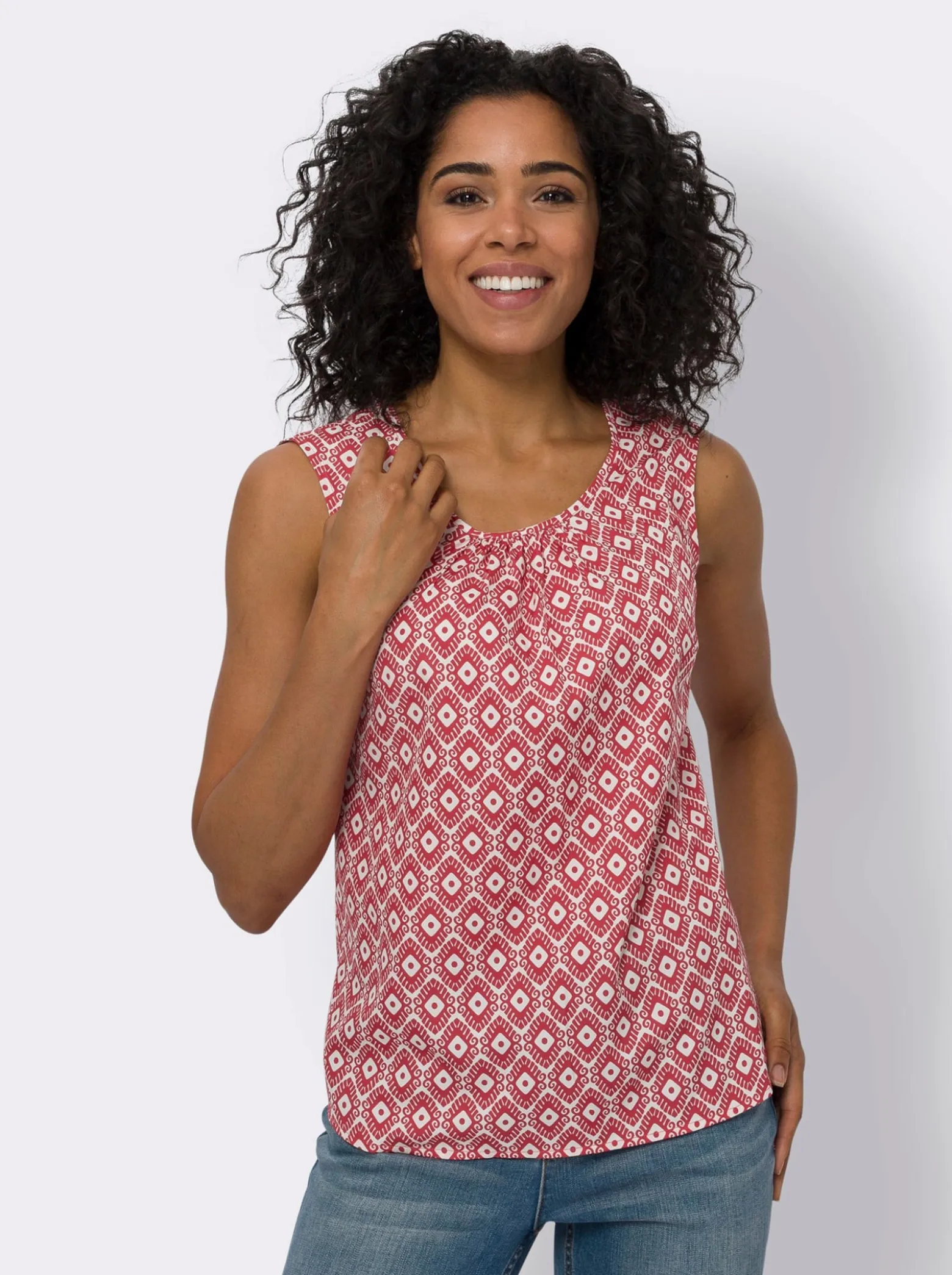 Blusentop mit Minimal-Muster