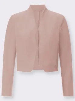 Bolerojacke mit Wellenabschluss, Stehkragen