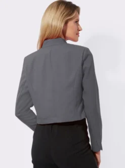 Bolerojacke mit Wellenabschluss, Stehkragen