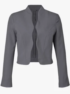 Bolerojacke mit Wellenabschluss, Stehkragen