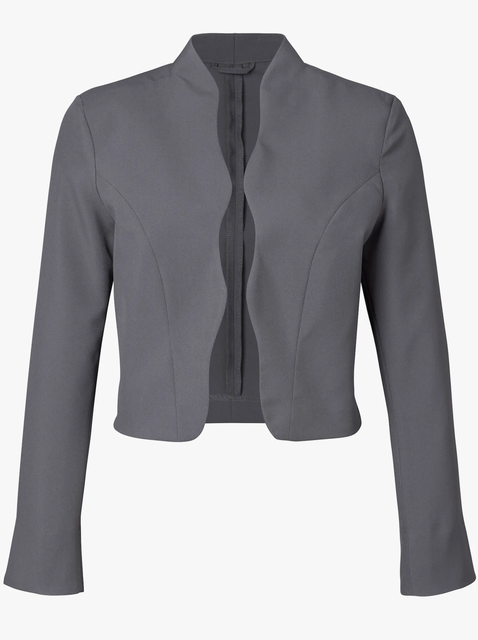 Bolerojacke mit Wellenabschluss, Stehkragen