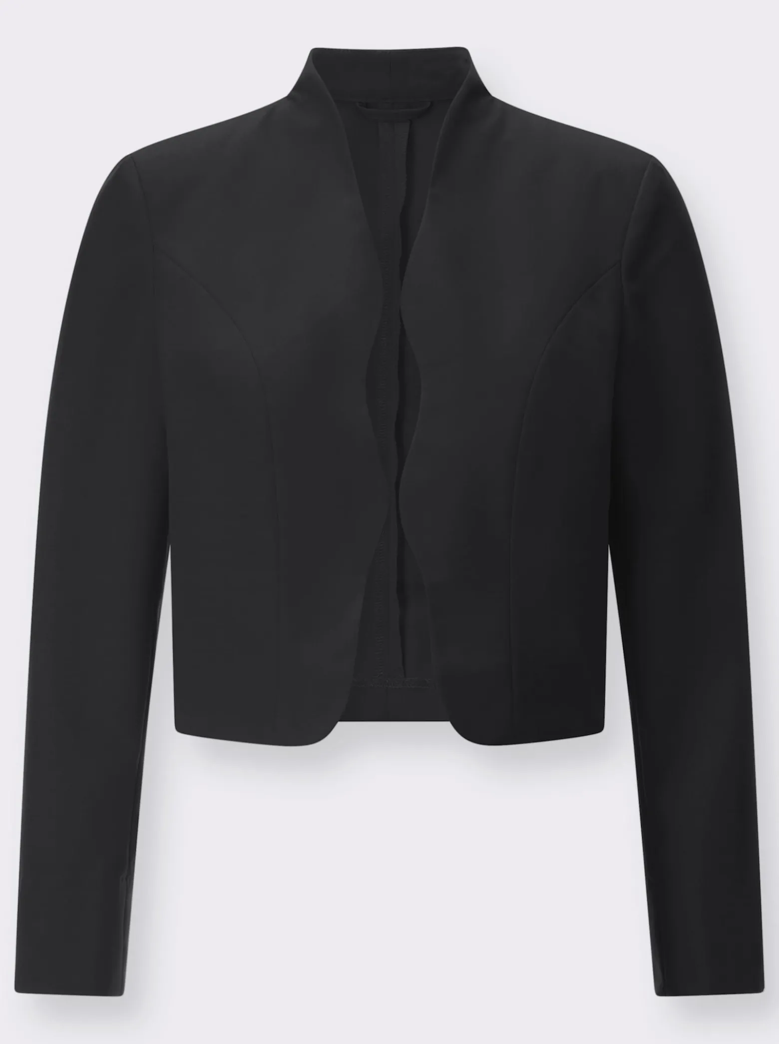 Bolerojacke mit Wellenabschluss, Stehkragen