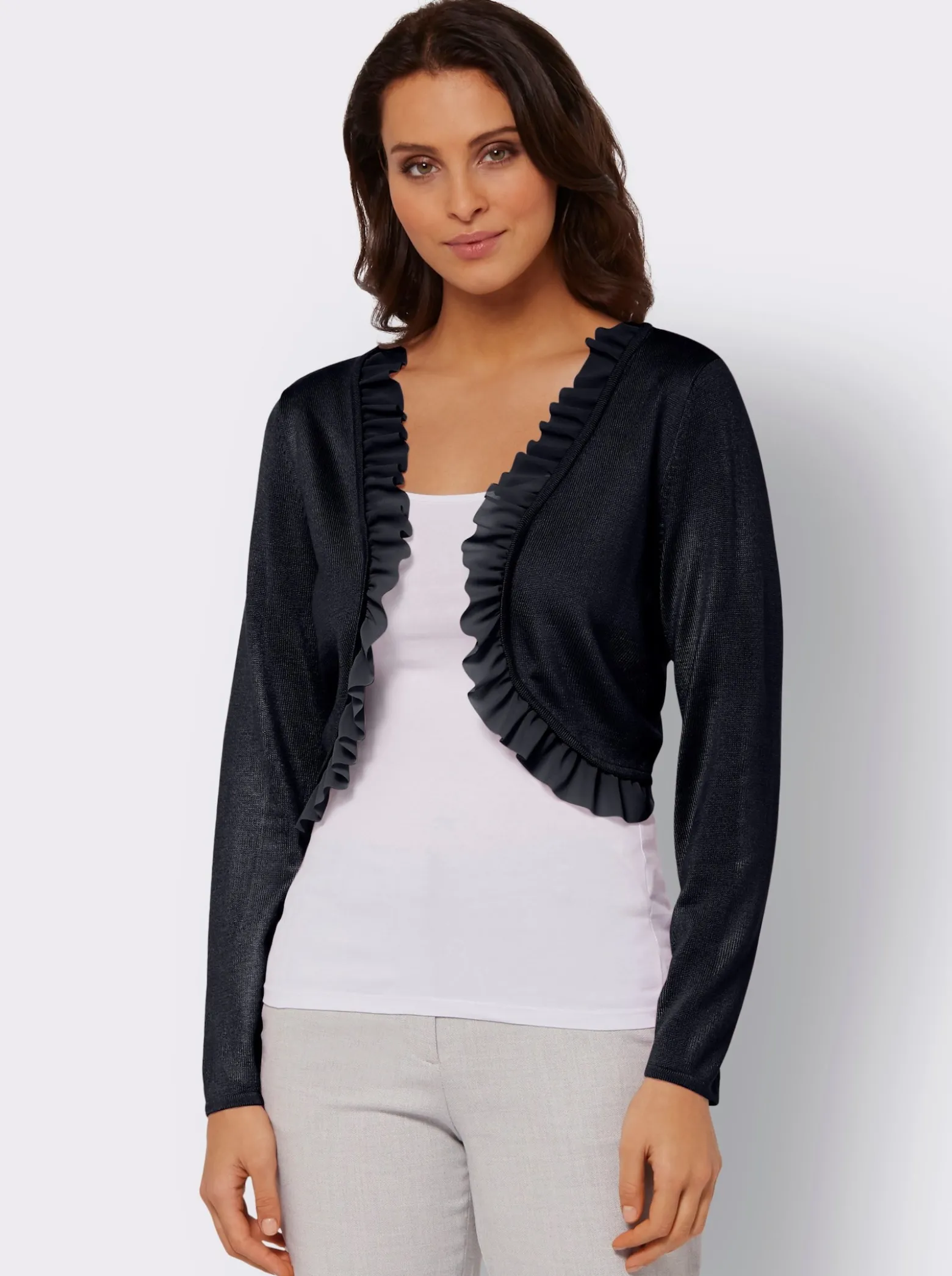 Bolero mit Chiffon-Volants