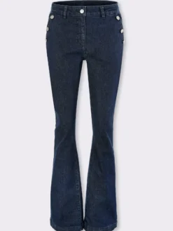 Bootcut-Jeans mit Dekoknöpfen
