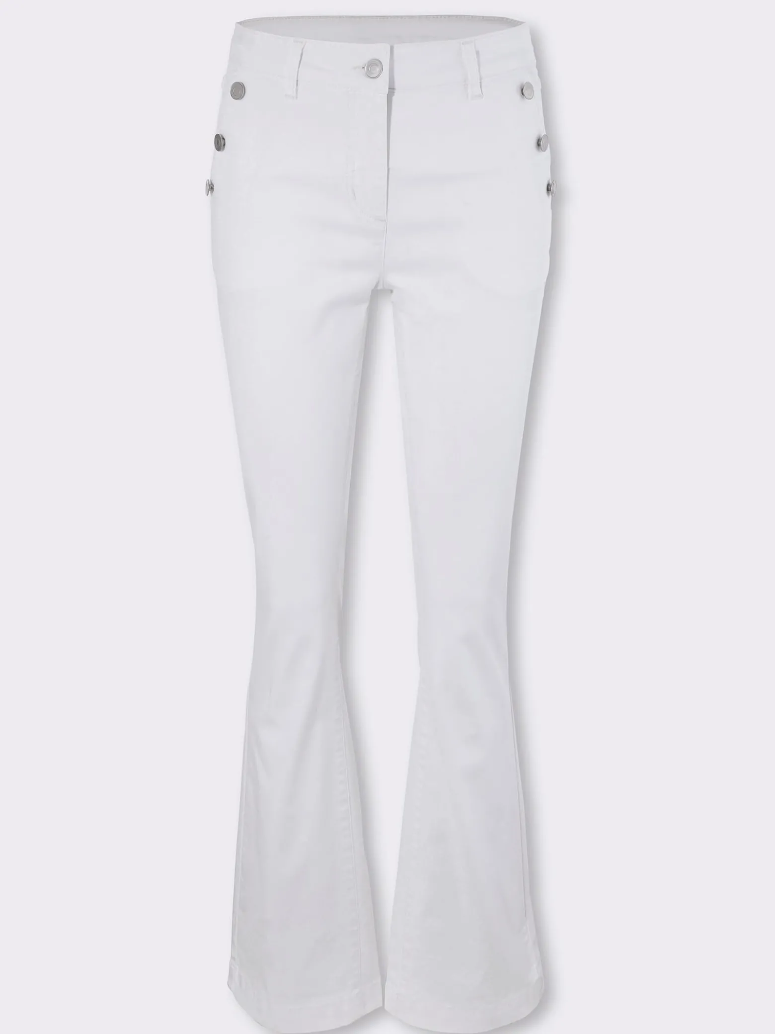 Bootcut-Jeans mit Dekoknöpfen