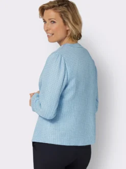 Bouclé-Blazer mit Rundhals-Ausschnitt