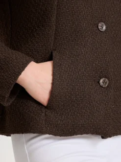 Bouclé-Blazer mit Rundhals-Ausschnitt