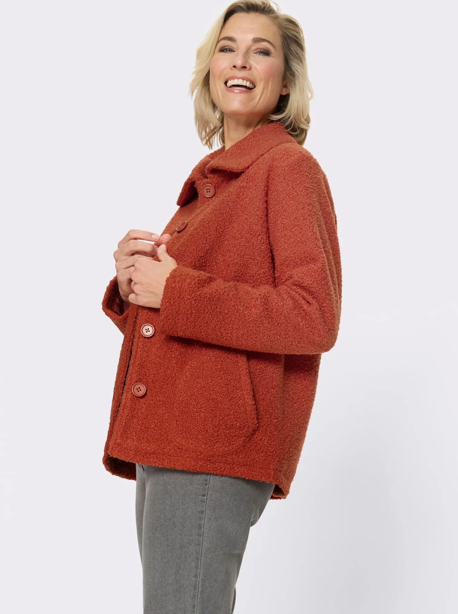 Boucléjacke für normale Wintertemperaturen