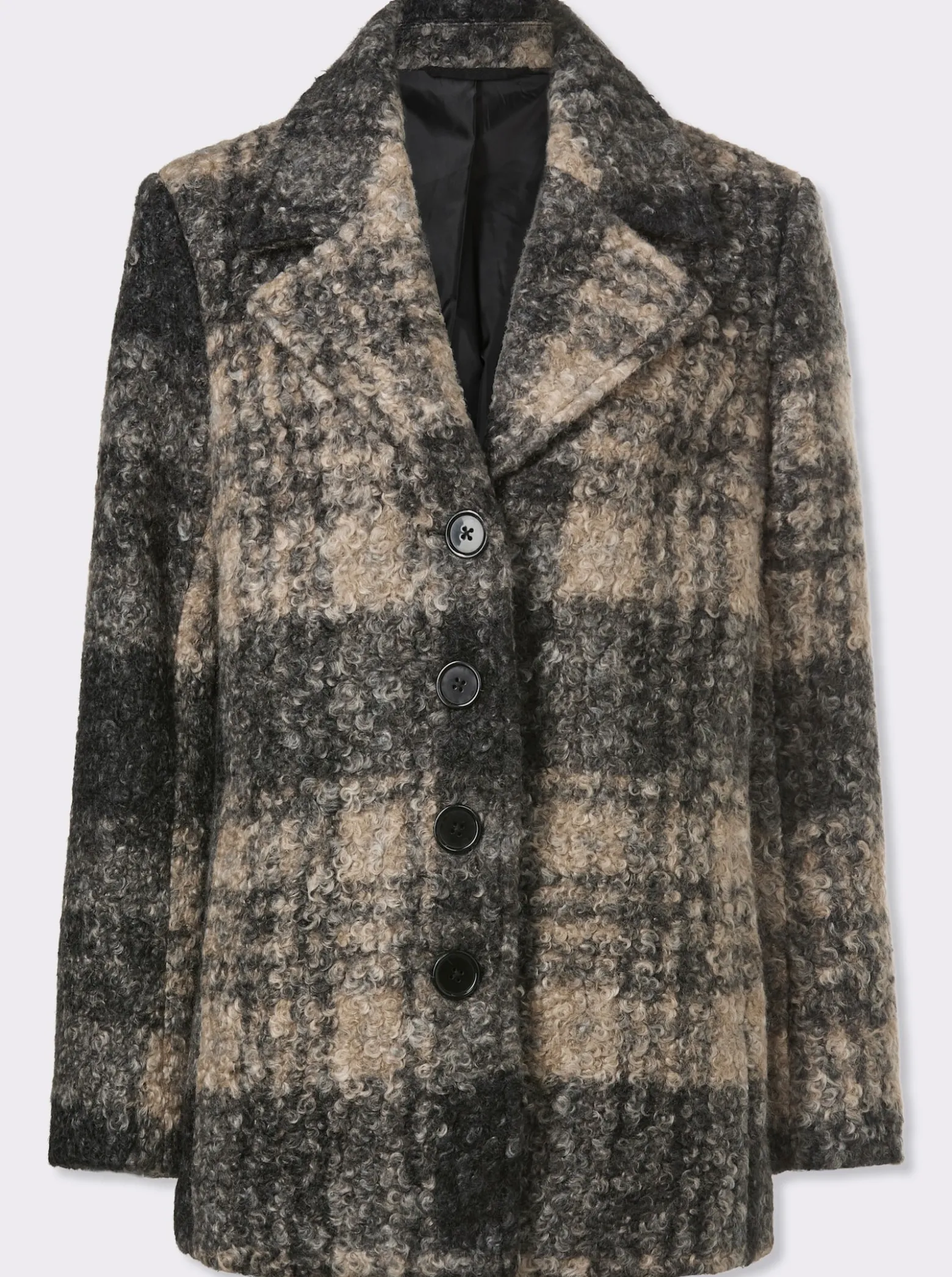 Boucléjacke mit Karo-Muster