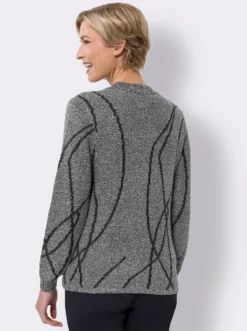 Bouclé-Pullover mit Jacquard-Muster
