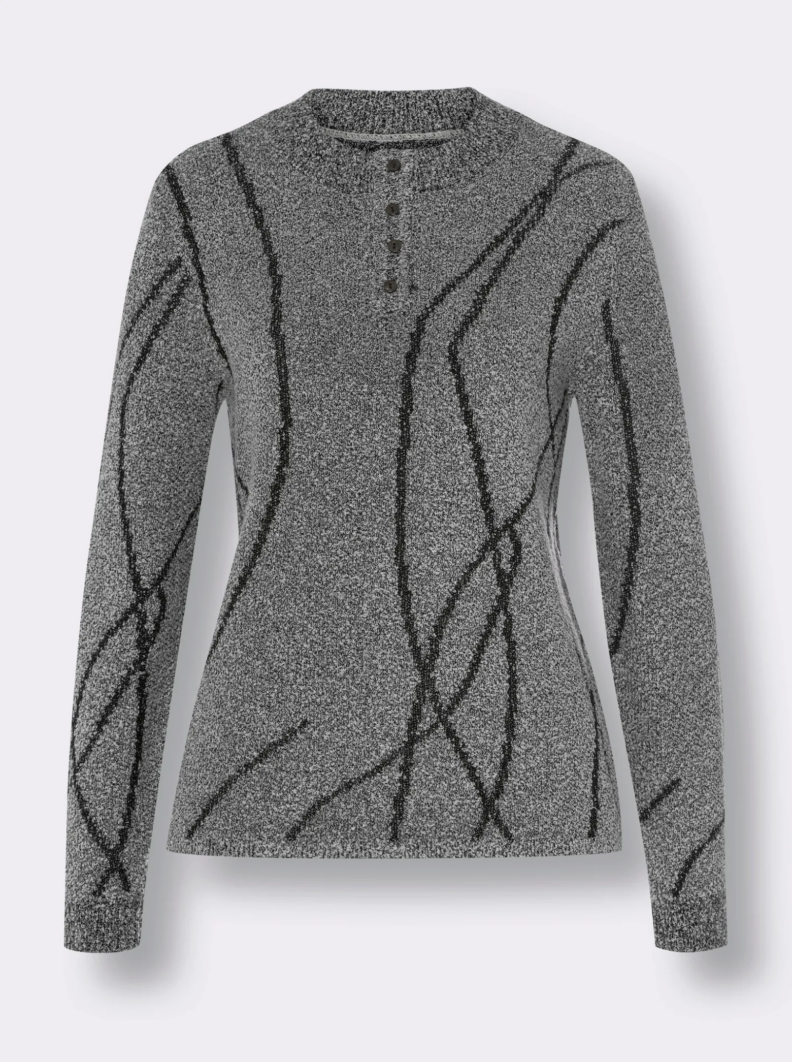 Bouclé-Pullover mit Jacquard-Muster
