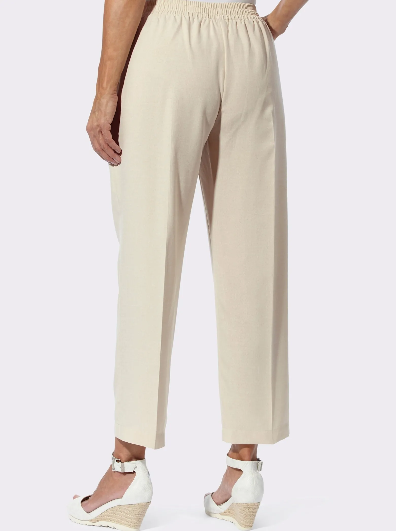 Bundfaltenhose in Leinen-Optik