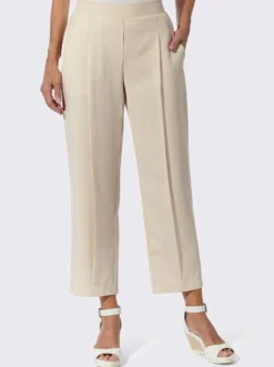 Bundfaltenhose in Leinen-Optik