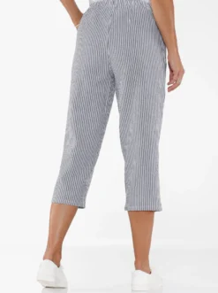 Caprihose aus Seersucker, gestreift