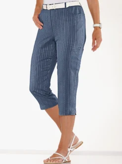 Caprihose mit imitiertem Knopfverschluss