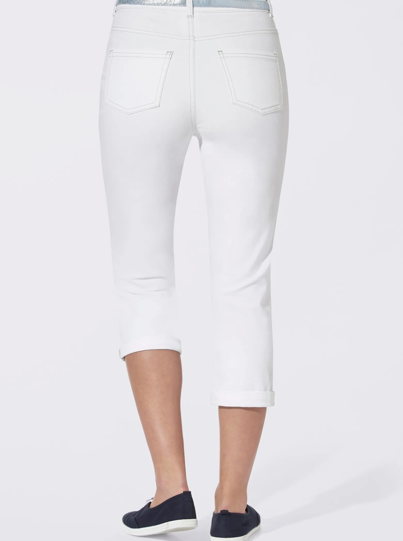 Caprijeans inkl. Glitzer-Gürtel, Stretch-Qualität
