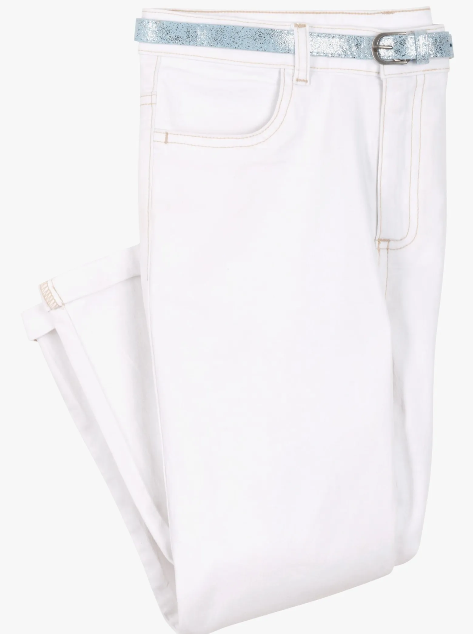 Caprijeans inkl. Glitzer-Gürtel, Stretch-Qualität