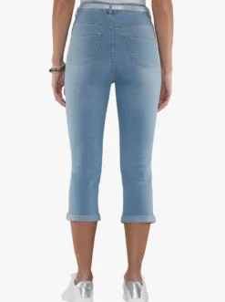 Caprijeans inkl. Glitzer-Gürtel, Stretch-Qualität