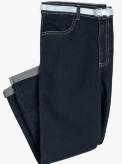 Caprijeans inkl. Glitzer-Gürtel, Stretch-Qualität