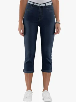 Caprijeans inkl. Glitzer-Gürtel, Stretch-Qualität