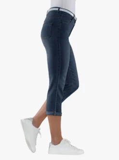 Caprijeans inkl. Glitzer-Gürtel, Stretch-Qualität