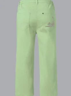 Caprijeans mit glitzerndem Katzenmotiv