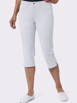 Caprijeans mit seitlichem Dehnbund