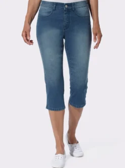 Caprijeans mit seitlichem Dehnbund