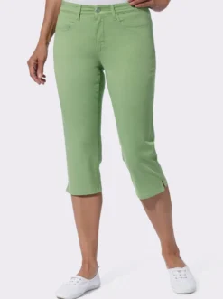 Caprijeans mit seitlichem Dehnbund
