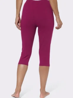 Caprileggings mit Glitzerdruck am Saum